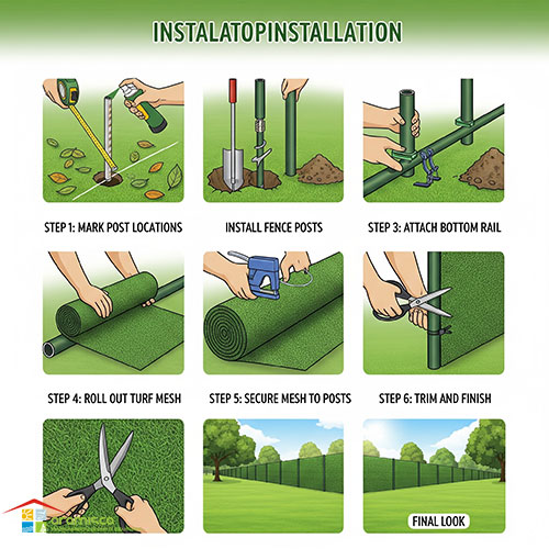 مراحل نصب فنس چمنی